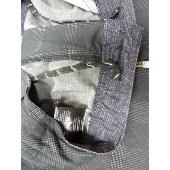 HANG Ten Hybrid Style Shorts Walking Board Shorts Gray Black Plaid - Picture 3 of 7